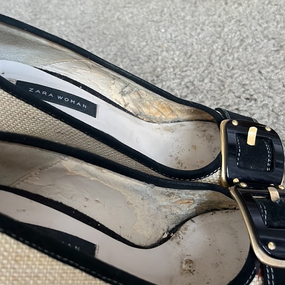 Zara Woman patent leather/straw heels size 36 (6) - Picture 9 of 10